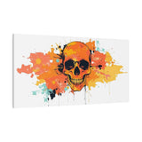 Skull Art Canvas Print – Vibrant Paint-Splash Skull Wall Decor