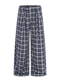 Men's Plaid Wide-Leg Pants