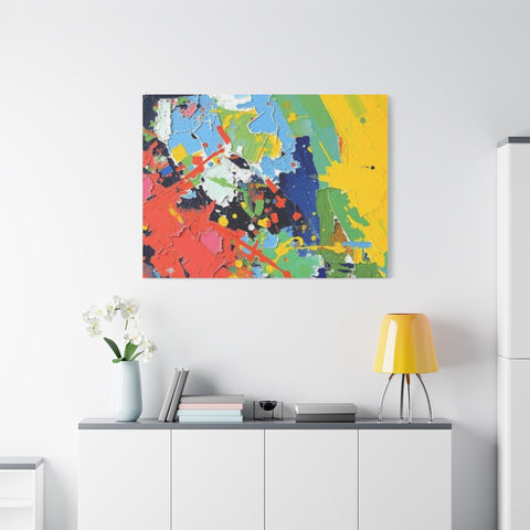 Abstract Color Splash Matte Canvas — Stretched Wall Art