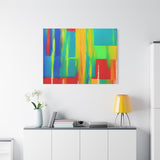 Abstract Rainbow Blocks Matte Canvas Print