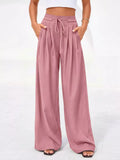 Full Size High-Waisted Wide-Leg Pleated Pants Plus Size
