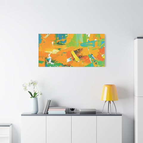 Abstract Orange & Green Canvas Art — Vibrant Modern Wall Decor