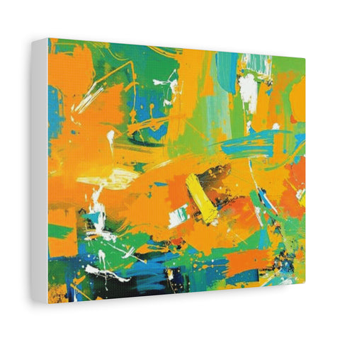Abstract Orange & Green Canvas Art — Vibrant Modern Wall Decor