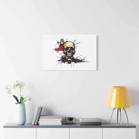 Skull Splash Art Canvas — Grunge Skull Wall Decor, Edgy Gothic Home Accent