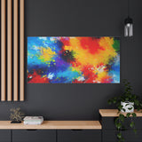 Abstract Color Splash Matte Canvas Print — Vibrant Stretched Wall Art