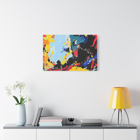 Abstract Color Splash Matte Canvas Print — Modern Stretched Wall Art