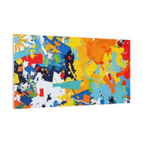 Abstract Splash Colorful Matte Canvas Wall Art – Vibrant Modern Stretched Print