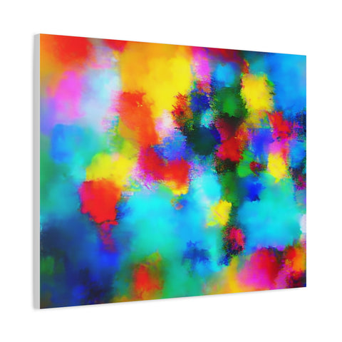 Abstract Rainbow Splash Matte Canvas Print