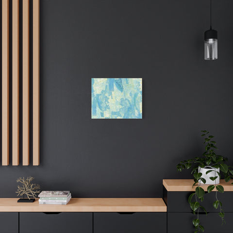 Abstract Aqua Brushstroke Canvas Print — Coastal Blue Wall Art