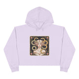 Art Nouveau Medusa Crop Hoodie — Vintage Goddess Graphic