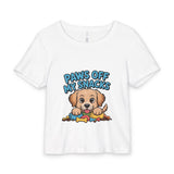 Paws Off My Snacks Baby Tee — Cute Puppy Graphic Organic Rib Toddler Shirt