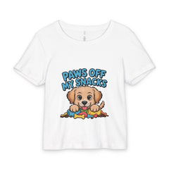 Paws Off My Snacks Baby Tee — Cute Puppy Graphic Organic Rib Toddler Shirt