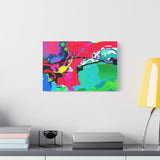 Abstract Neon Splash Matte Canvas Print — Vibrant Colorful Stretched Wall Art