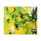 Abstract Green & Yellow Matte Canvas Print – Vibrant Modern Wall Art
