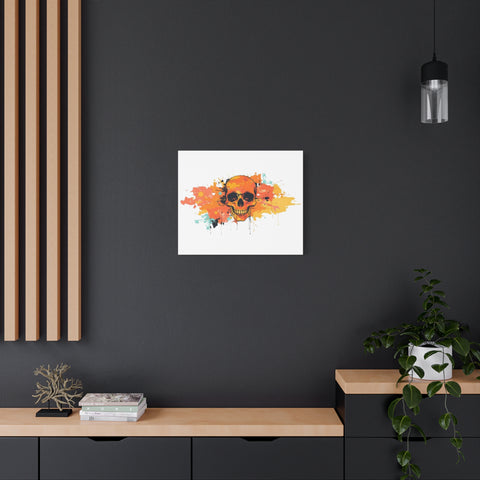 Skull Art Canvas Print – Vibrant Paint-Splash Skull Wall Decor