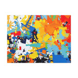 Abstract Splash Colorful Matte Canvas Wall Art – Vibrant Modern Stretched Print