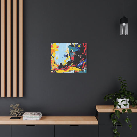 Abstract Color Splash Matte Canvas Print — Modern Stretched Wall Art