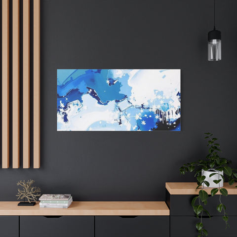 Abstract Blue Galaxy Canvas Print — Matte Stretched Wall Art