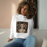 Art Nouveau Medusa Crop Hoodie — Vintage Goddess Graphic