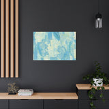 Abstract Aqua Brushstroke Canvas Print — Coastal Blue Wall Art