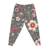 Floral Athletic Joggers — Vintage Meadow All-Over-Print Sweatpants