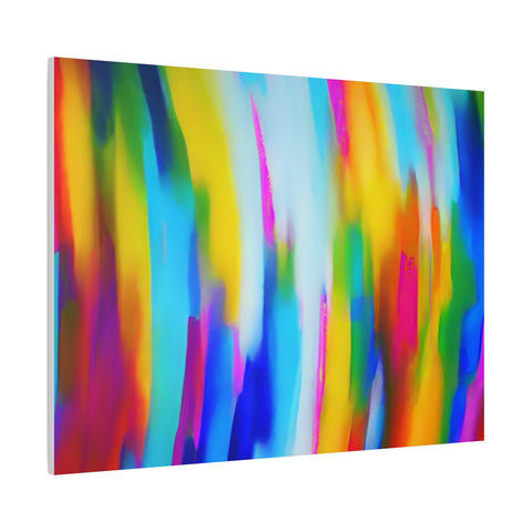 Abstract Rainbow Waves Matte Canvas Print — Vibrant Colorful Wall Art