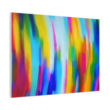 Abstract Rainbow Waves Matte Canvas Print — Vibrant Colorful Wall Art