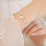925 Sterling Silver Chain Bow Bracelet