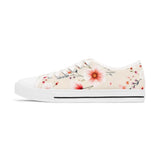 Floral Canvas Sneakers — Pink Daisy Women's Low Top Shoes