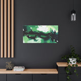 Abstract Green Brushstroke Canvas Print