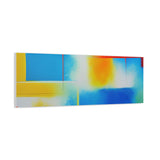 Abstract Color Field Matte Canvas Print — Vibrant Blue, Yellow & Red Stretched Wall Art