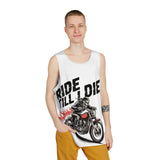 Ride Till Die Motorcycle Tank Top — Biker Skull Graphic Men’s Tank