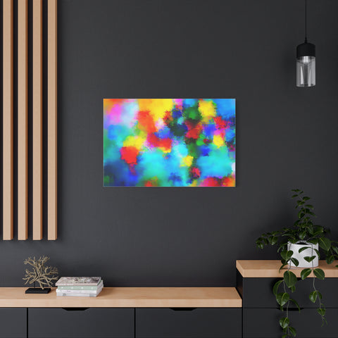 Abstract Rainbow Splash Matte Canvas Print