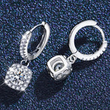 1 Carat Moissanite 925 Sterling Silver Drop Earrings