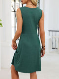 Sleeveless Twist Knot Front Casual Dress