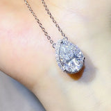 5 Carat 925 Sterling Silver Moissanite Pendant Necklace