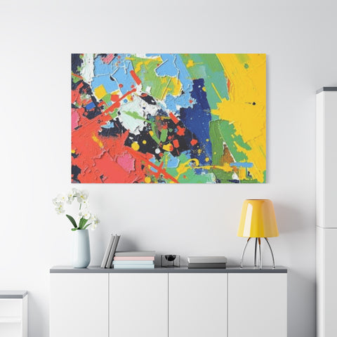 Abstract Color Splash Matte Canvas — Stretched Wall Art