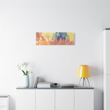 Abstract Colorful Brushstroke Matte Canvas Wall Art – Vibrant Orange & Green Stretched Print