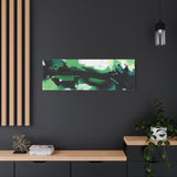 Abstract Green Brushstroke Canvas Print