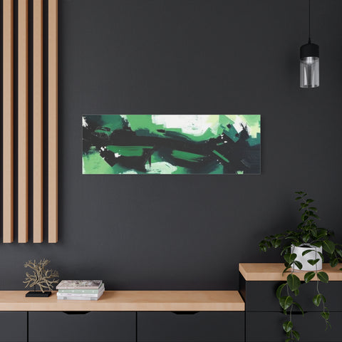 Abstract Green Brushstroke Canvas Print