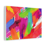 Abstract Rainbow Brushstrokes Matte Canvas Wall Art — Vibrant Stretched 1.25"