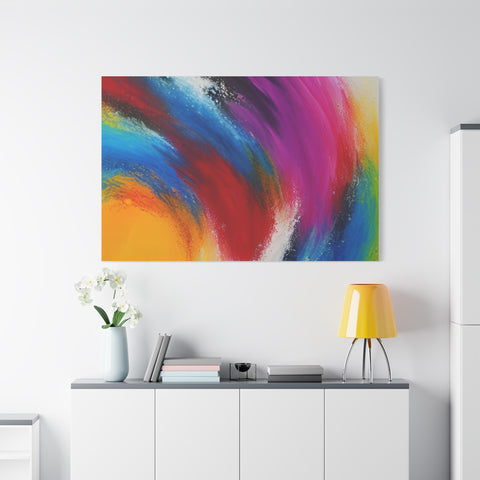 Abstract Rainbow Swirl Matte Canvas Print (Stretched)