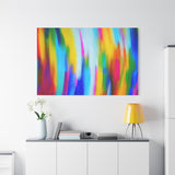 Abstract Rainbow Waves Matte Canvas Print — Vibrant Colorful Wall Art