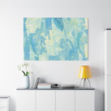 Abstract Aqua Brushstroke Canvas Print — Coastal Blue Wall Art