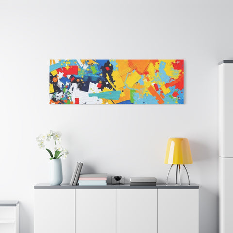 Abstract Splash Colorful Matte Canvas Wall Art – Vibrant Modern Stretched Print
