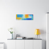 Abstract Color Field Matte Canvas Print — Vibrant Blue, Yellow & Red Stretched Wall Art