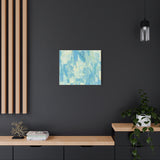 Abstract Aqua Brushstroke Canvas Print — Coastal Blue Wall Art