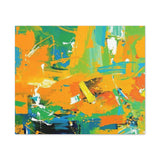 Abstract Orange & Green Canvas Art — Vibrant Modern Wall Decor