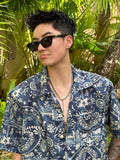 Men's Vintage Print Short Sleeve Shirt