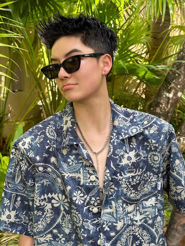 Men's Vintage Print Short Sleeve Shirt